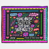 BEST SISTER Fleece Deken Versie 2 Humor (Voorkant (Horizontaal))