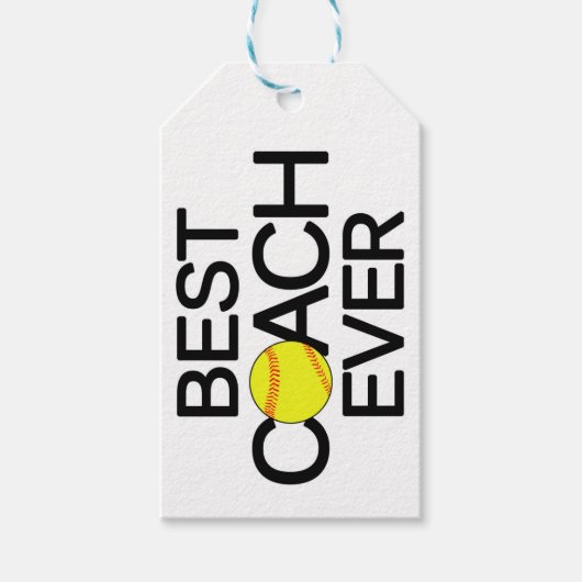 Best Softball Coach Ever Cadeft Labels Cadeaulabel (Voorkant)