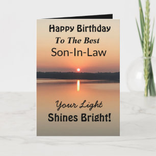 Best Son-in-law Light Shines Bright Birthday Kaart