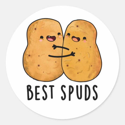 Best Spuds Funny Best Buddies Potato Pun Ronde Sticker (Voorkant)