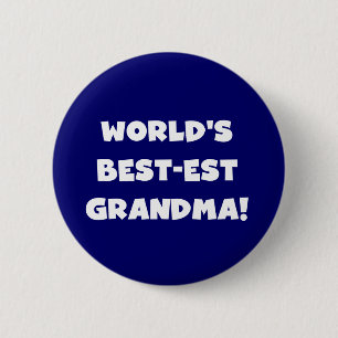 Best-st Grandma White Text Gifts ter wereld Ronde Button 5,7 Cm