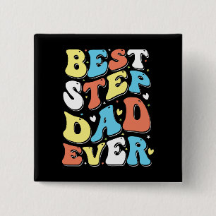 Best Step Pap Ever Colorful Retro Typografie Vierkante Button 5,1 Cm