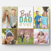 Best Stepdad Ever Blauwgroen 5 Photo Collage Fotoplaat (Voorkant)