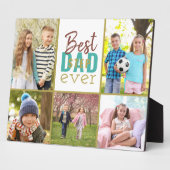 Best Stepdad Ever Blauwgroen 5 Photo Collage Fotoplaat (Zijkant)