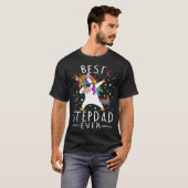 Best stepdad Ever Dabbing Unicorn T-Shirt (Voorkant volledig)