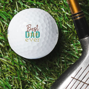 Best Stepdad Ever Turquoise Rust Gold Typography Golfballen