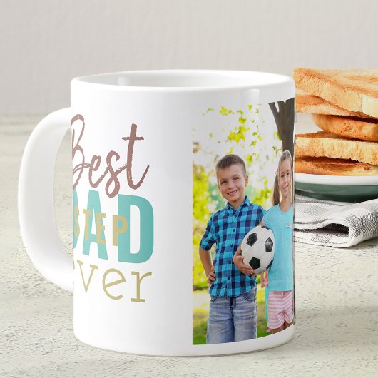 Best Stepdad Ever Typography and Custom Photo Extra Grote Beker