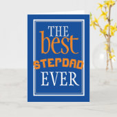 Best Stepdad Ever Typography Blue Birthday Kaart (Gele Bloem)