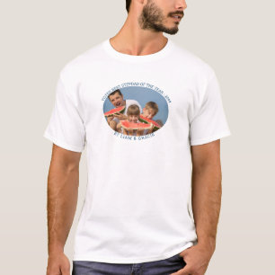 Best Stepdad of the Year Kinder Names Oval Photo T-shirt