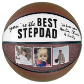 Best Stepdad Typography 3 Photo Collage Basketbal (Voorkant)
