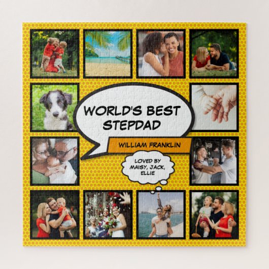Best Stepfather Stepdad 12 Photo Comic Fun Legpuzzel (Verticaal)