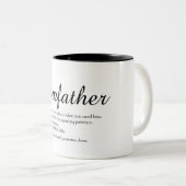Best Stepfather, Stepdad Ever Definition Script Tweekleurige Koffiemok (Voorkant rechts)