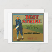 Best Strike  Apple Crate Label -  ba Briefkaart (Voorkant / Achterkant)