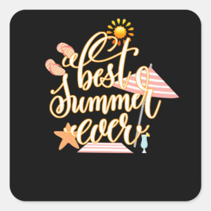 Best Summer Ever Vierkante Sticker