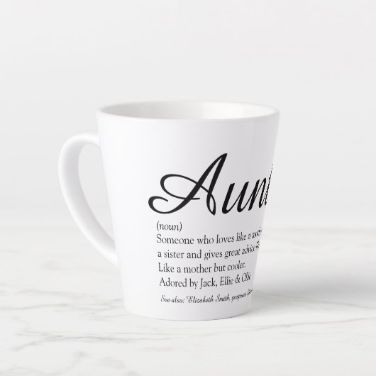 Best tante, Auntie Definition Chic Script ter were Latte Mok (Linkerhoek)