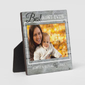 Best tante Ever Custom Photo Rustic Grey Wood Fotoplaat (Voorkant)