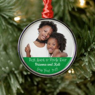 Best tante Oom Ever - Gepersonaliseerd Fotokerstfe Metalen Ornament