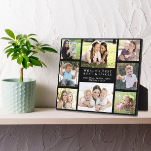 Best tante Oom Foto Collage Black Fotoplaat
