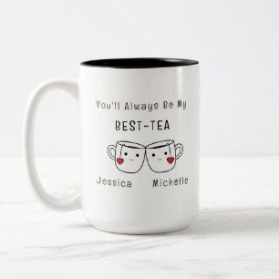 Best-Tea gepersonaliseerde vriendschap Tweekleurige Koffiemok