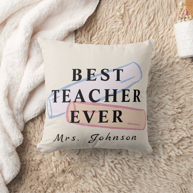 Best Teacher Ever – Custom Name Pillow Kussen (Deken)