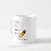 Best Teacher Ever Mug – Cute Pencil Design Gift fo (Devant gauche)