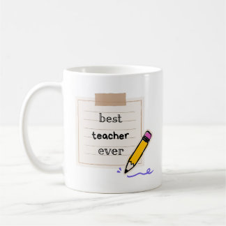 Best Teacher Ever Mug – Cute Pencil Design Gift fo Koffiemok