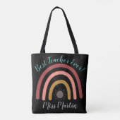 Best Teacher Ever Rainbow Sun Canvas tas (Achterkant)