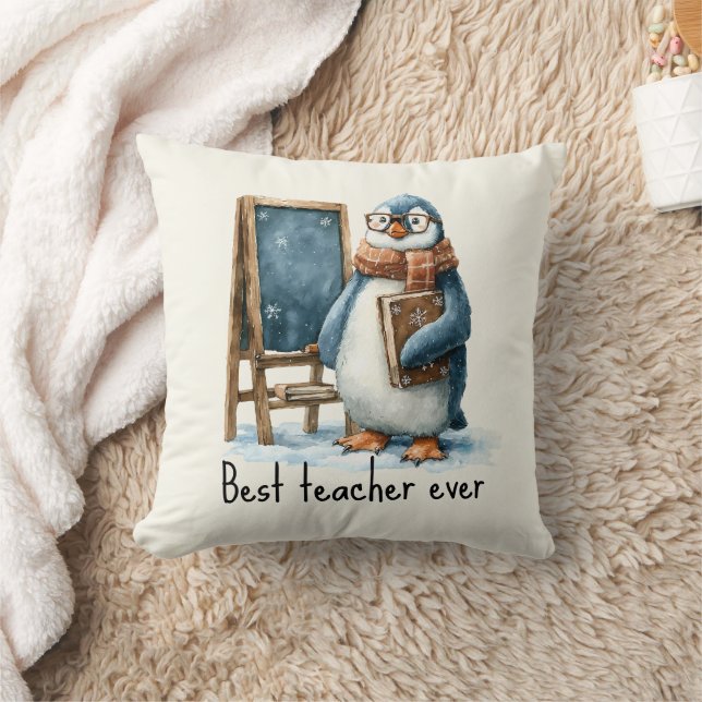 Best Teacher Ever Winter Penguin Design Kussen (Deken)