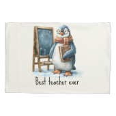 Best Teacher Ever Winter Penguin Design Kussensloop (Achterkant)