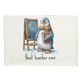 Best Teacher Ever Winter Penguin Design Kussensloop