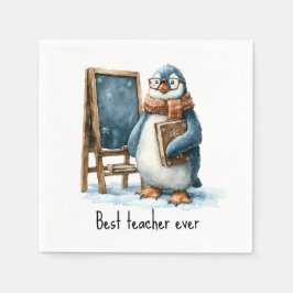 Best Teacher Ever Winter Penguin Design Servet