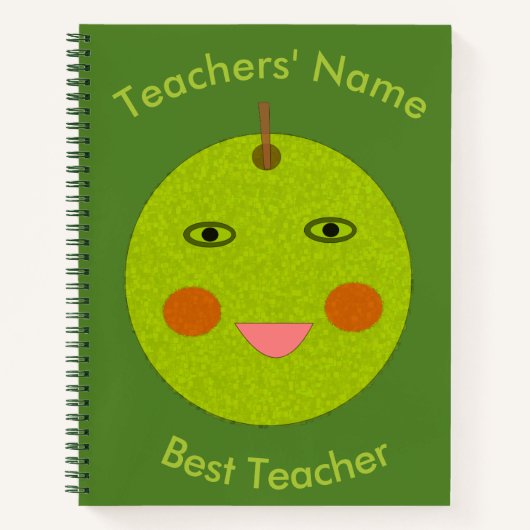 Best Teacher Happy Apple Custom Notitieboek (Voorkant)