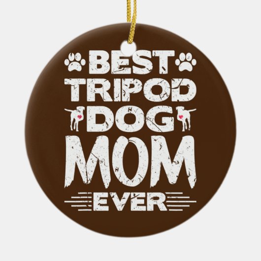 Best Tripod Dog Mam Ooit Amber Three Legged Dog Keramisch Ornament (Voorkant)