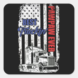 Best Truckin' Pawpaw Ever Trucker Fathers Day Vierkante Sticker
