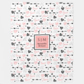 Best Valentine’s Gift Personalized Heart Sketch Fleece Deken (Voorkant)