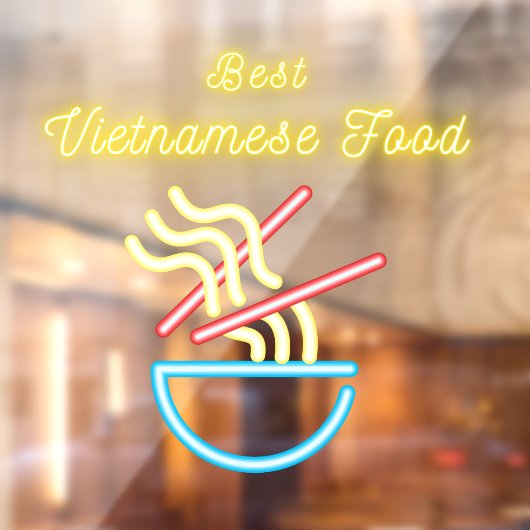 Best Vietnamese Food Pho Noodles Restaurant Raamsticker (Vel 2)