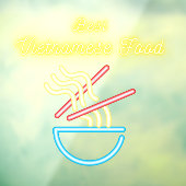 Best Vietnamese Food Pho Noodles Restaurant Raamsticker (Vel 3)