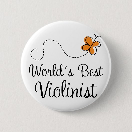 Best Violinist Oranje Ronde Button 5,7 Cm (Voorkant)