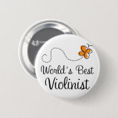Best Violinist Oranje Ronde Button 5,7 Cm (Voorkant /achterkant)