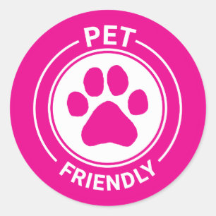 Best Westie Pet Friendly Drawn Paw - Roze Ronde Sticker