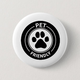 Best Westie Pet Friendly Drawn Paw - Zwart Ronde Button 5,7 Cm