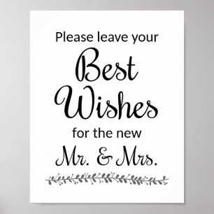 Best Wish Wedding Guest Book Sign - Rochester Poster