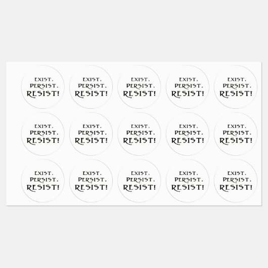 BESTAAN. Blijft. Weerstand! Labels (Vel)