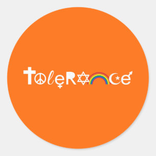 BESTAAN MET TOLERANTIE RONDE STICKER