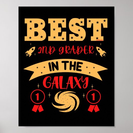 BESTE 2DE GRADER IN DE GALAXY grappig Poster (Voorkant)