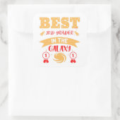 BESTE 2DE GRADER IN DE GALAXY grappig Vierkante Sticker (Tas)