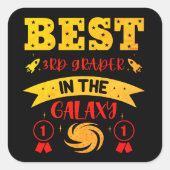BESTE 3D GRADER IN DE GALAXY grappig Vierkante Sticker (Voorkant)