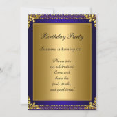 Beste 50e Gold Blue Birthday Party Kaart (Voorkant)