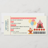 BESTE 5E verjaardag Party Circus thema VIP PASS (Voorkant)