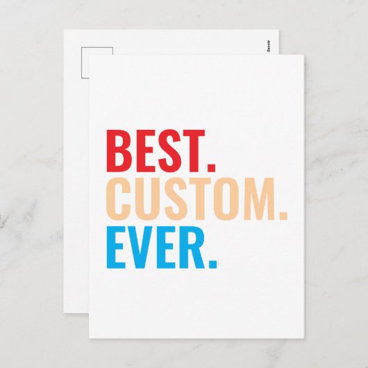 Beste aangepaste ooit  retro-Gepersonaliseerd teks Feestdagenkaart (Voorkant / Achterkant)